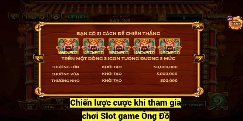 Chiến lược cược khi tham gia chơi Slot game Ông Đồ