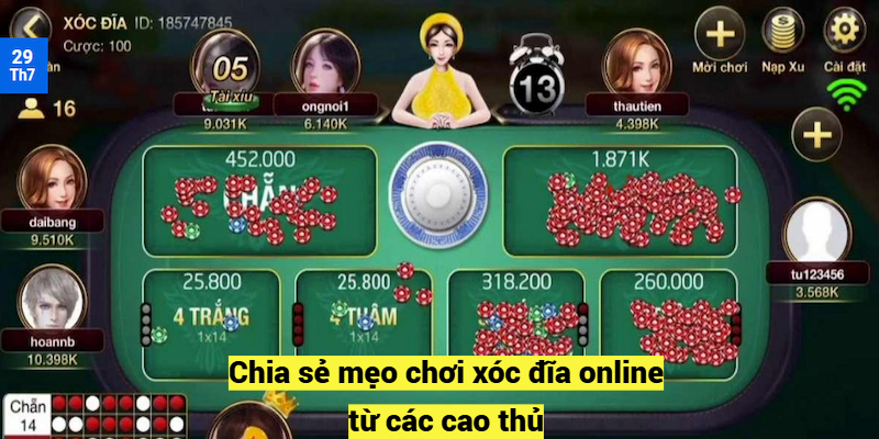 Chia sẻ mẹo chơi xóc đĩa online từ các cao thủ